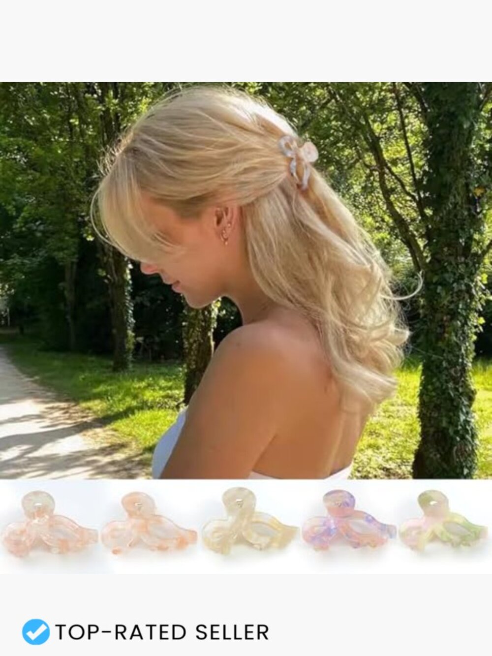 10 Pack Small Bow Hair Claw Clips Acrylic Cute Butterfly Barrettes Strong Hold - Picture 4 of 7